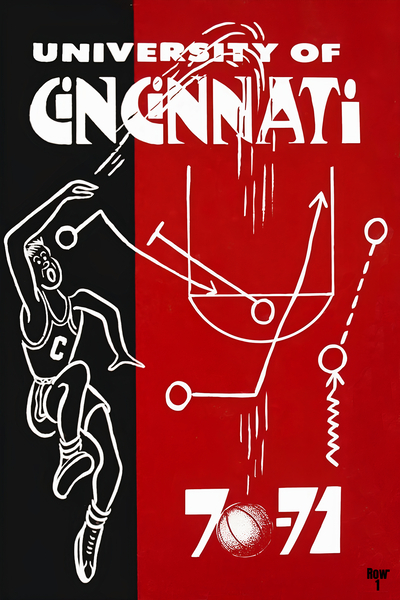 1970 Cincinnati Bearcats Basketball Art Print