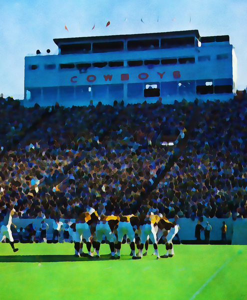 Retro Seventies Lewis Field in Stillwater Oklahoma Print