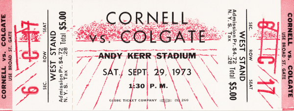 1973 Cornell vs. Colgate Football Ticket Art Print