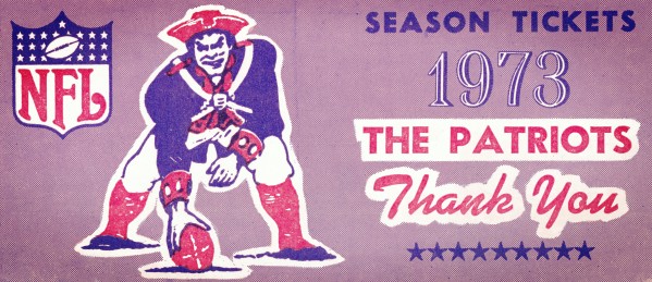 1973 New England Patriots Season Ticket Art Print