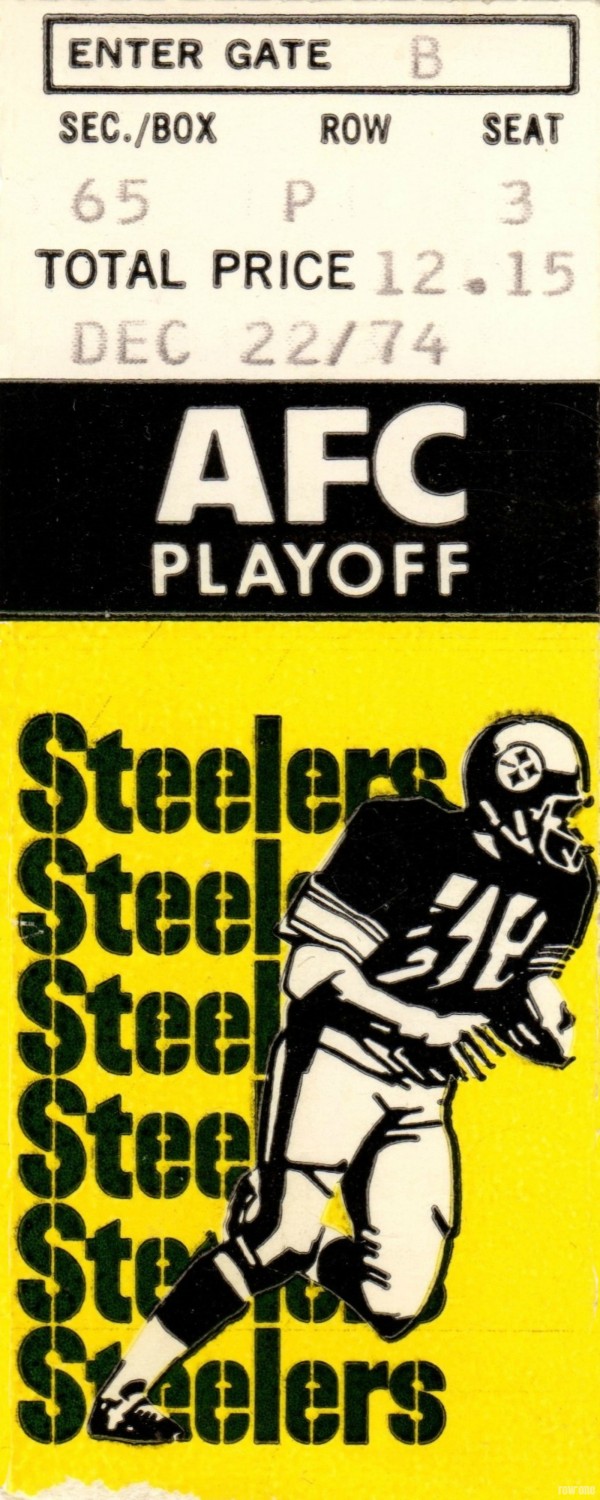1974 Pittsburgh Steelers vs. Buffalo Bills Ticket Art Print
