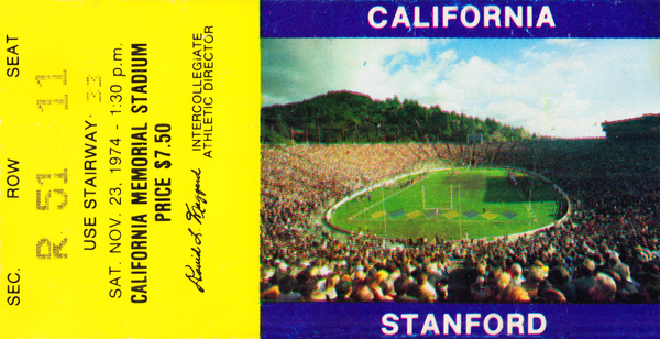 1974 California Bears vs. Stanford Cardinal Print