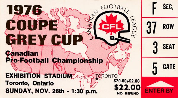 1976 grey cup football ticket stub art poster Print