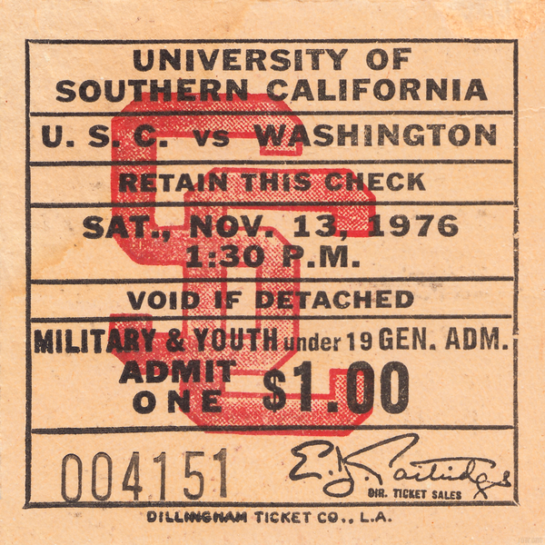 1976 USC Trojans Football Ticket Art Print