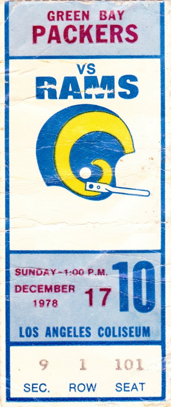 1978 Green Bay Packers vs. LA Rams Ticket Art Print