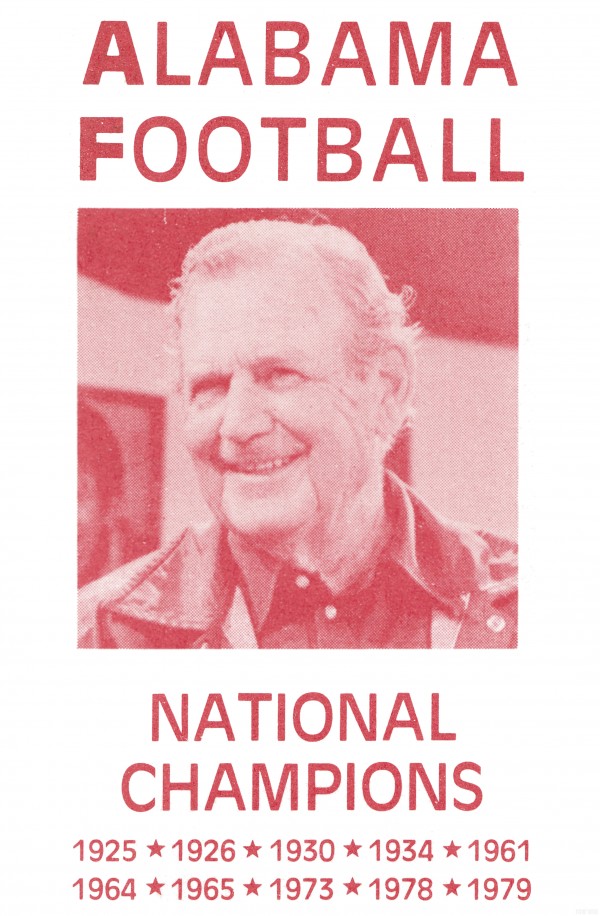 1979 Alabama Football Bear Bryant Poster Print