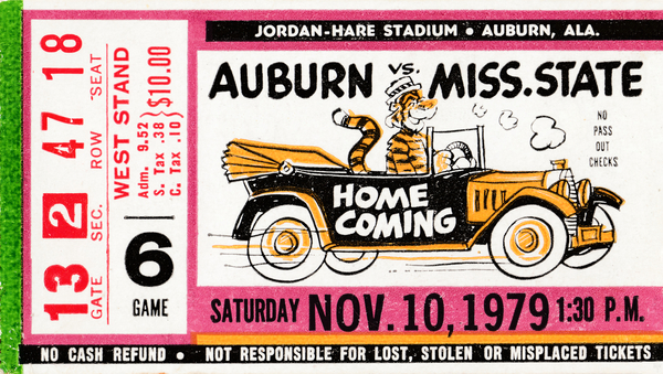 1979 Auburn Tigers vs. Mississippi State Bulldogs | Row 1 Print