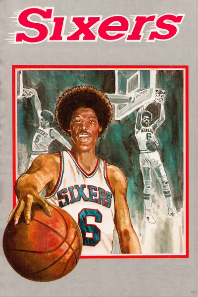 1979 Julius Erving Sixers Basketball Art Print