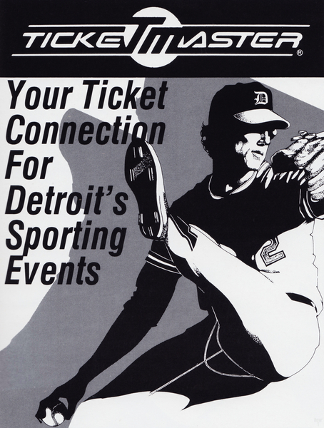 Retro Eighties Ticketmaster Detroit Tigers Ad Print