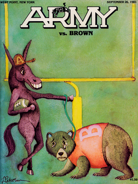 1981 Army vs. Brown Football Cover Cartoon Art Print