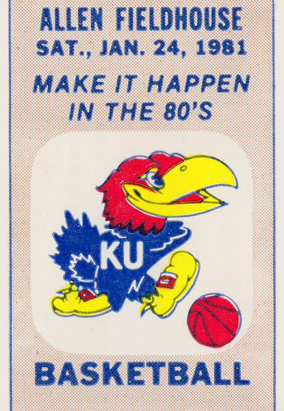 1981 Kansas Jayhawks Basketball Ticket Art Print
