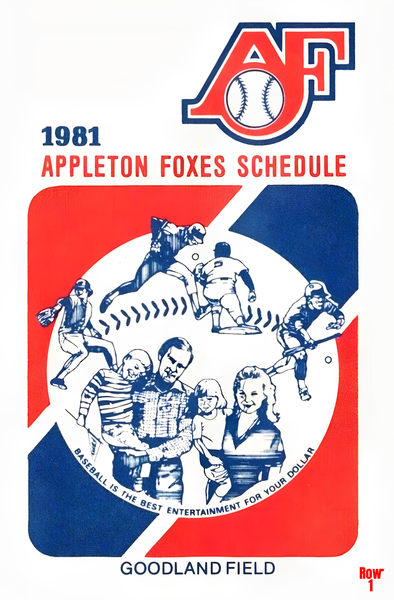 1981 Appleton Foxes Baseball Art by Row One Brand