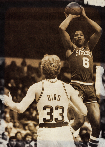 1981 Dr. J and Larry Bird Photo Art Print