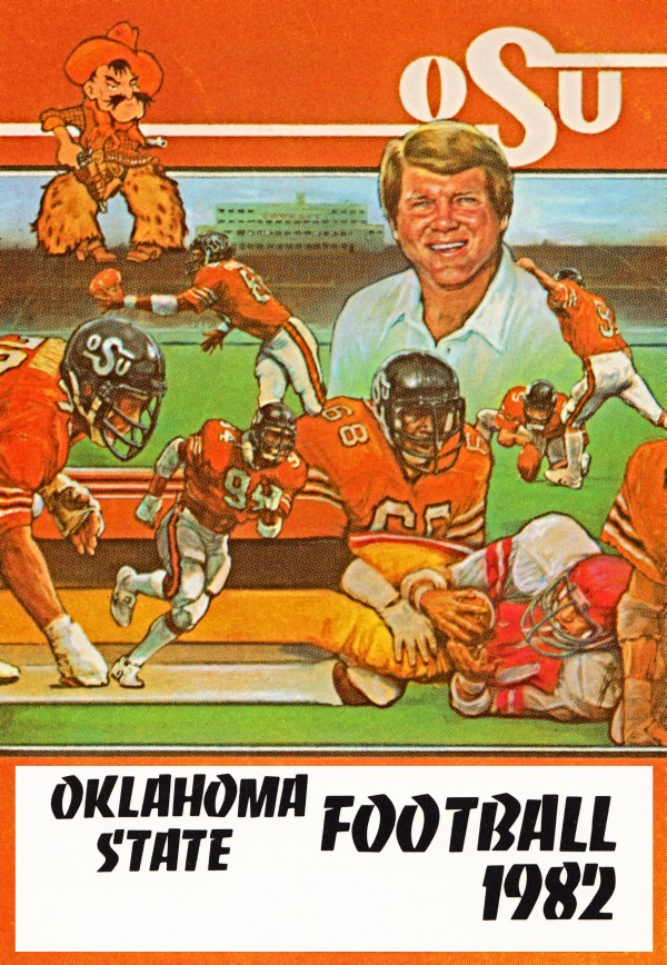 1982 Oklahoma State Football Jimmy Johnson Poster Print