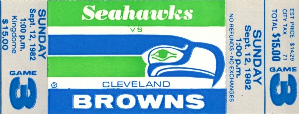 1982 Cleveland Browns vs. Seattle Seahawks Ticket Art Print