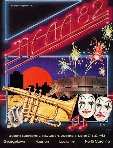 1982 NCAA Basketball Finals Program Cover Art Print