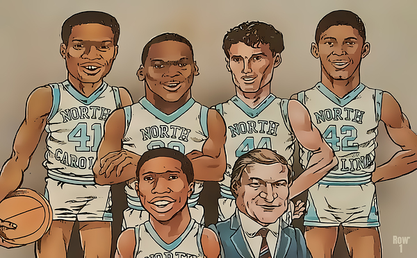 1983 North Carolina Basketball Cartoon Art Print