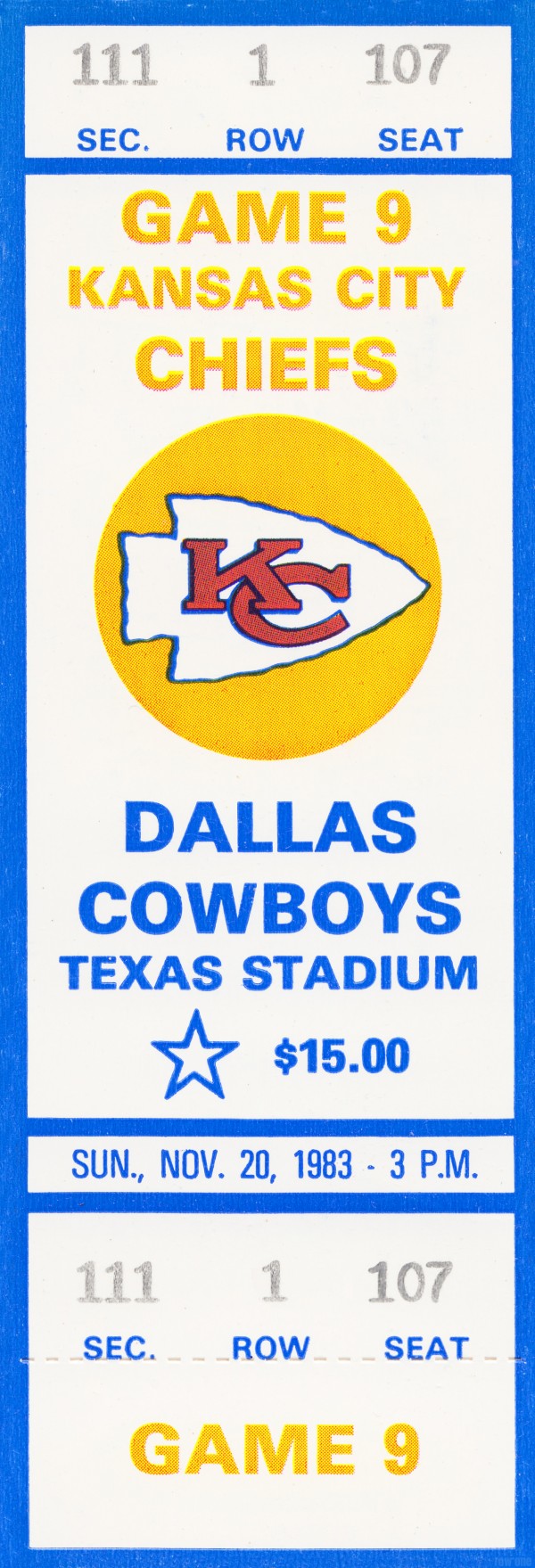 1983 Dallas Cowboys vs. Kansas City Print