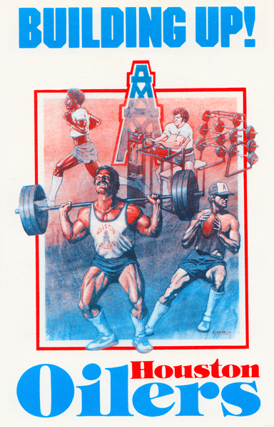 1983 Houston Oilers Building Up Poster Print