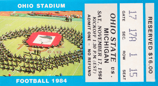 1984 Ohio State Buckeyes vs. Michigan Wolverines Football Ticket Canvas Print