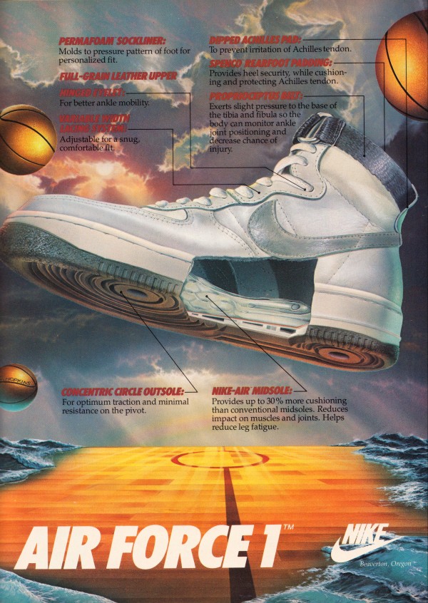 1984 Nike Air Force 1 Shoe Ad Print