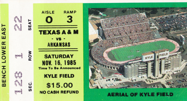 1985 Arkansas Razorbacks vs. Texas A&M Aggies | Row 1 Print