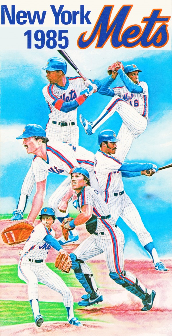 1985 new york mets baseball poster by Row One Brand Wall Art