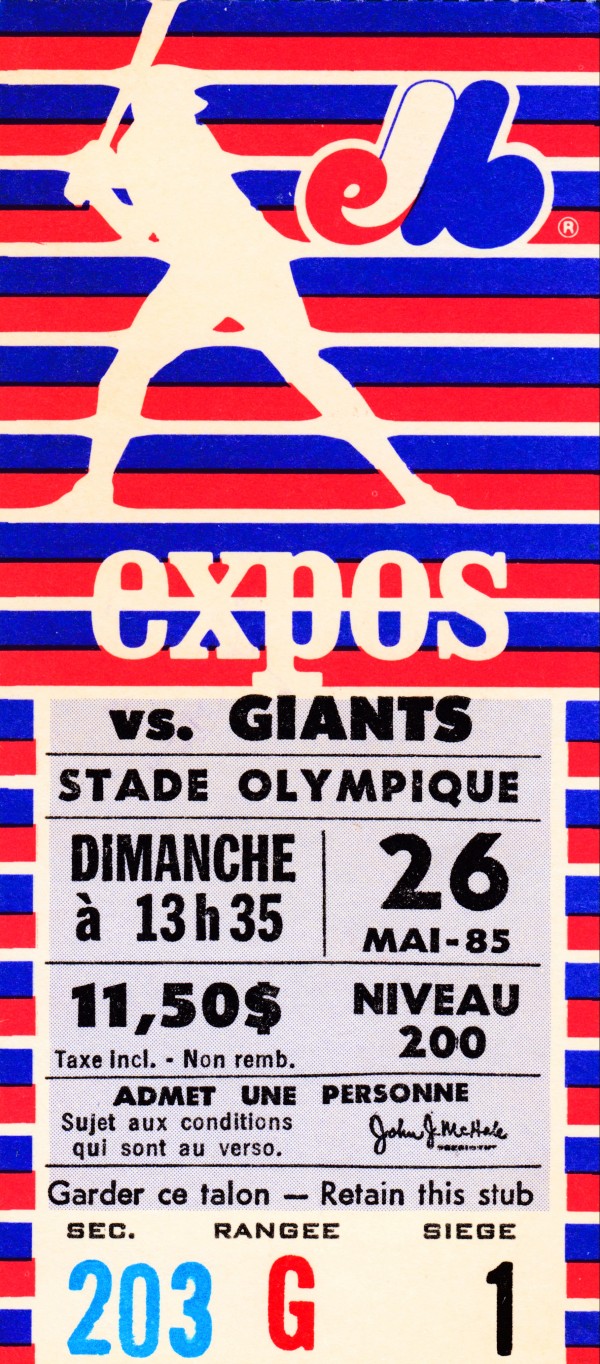 1985 Montreal Expos vs. San Francisco Giants Print