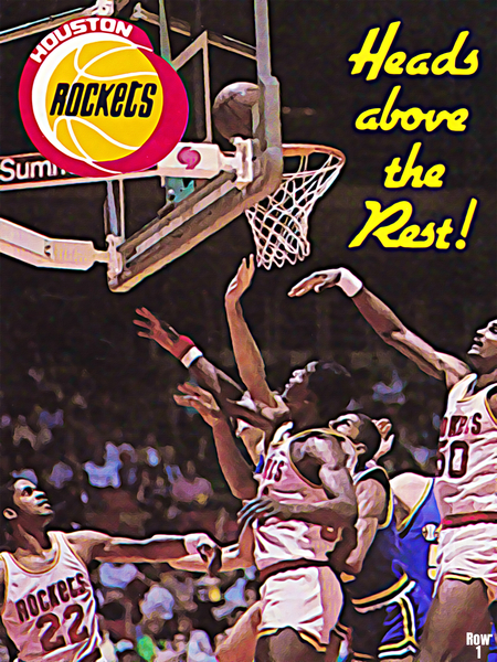 1985 houston rockets art Print