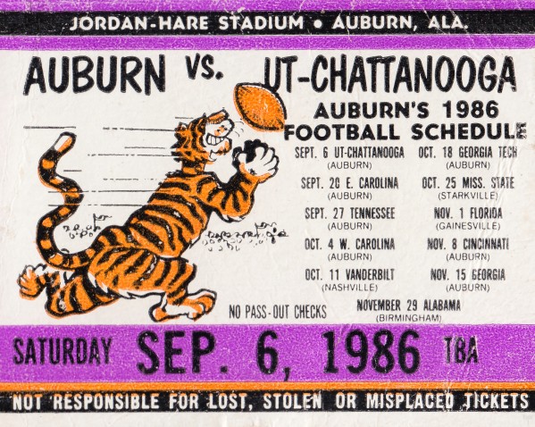 1986 Auburn Tigers vs. Chattanooga Mocs  Print