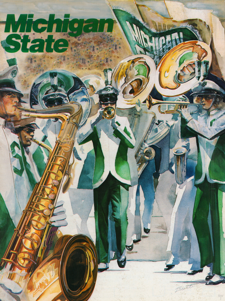 1986 Michigan State Spartan Marching Band Art Print