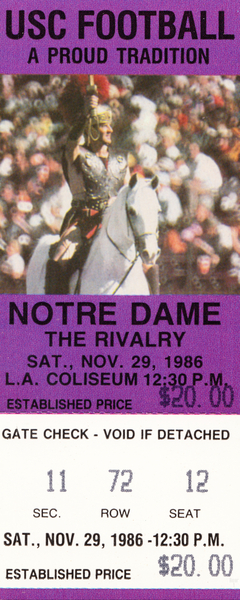 1986 USC Trojans vs. Notre Dame Irish Print