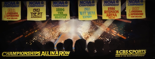 1987 CBS Sports College Basketball Ad Art Print