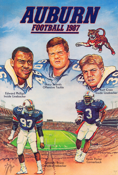 1987 Auburn Tigers Football Cover Art Print