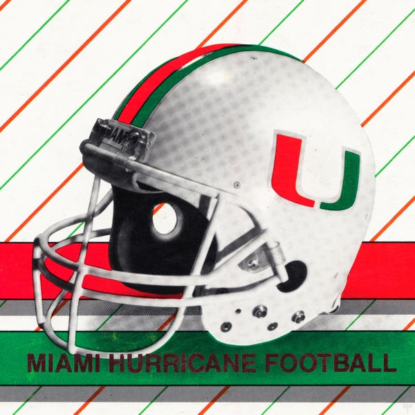 Retro Miami Hurricane Football Helmet Art Print