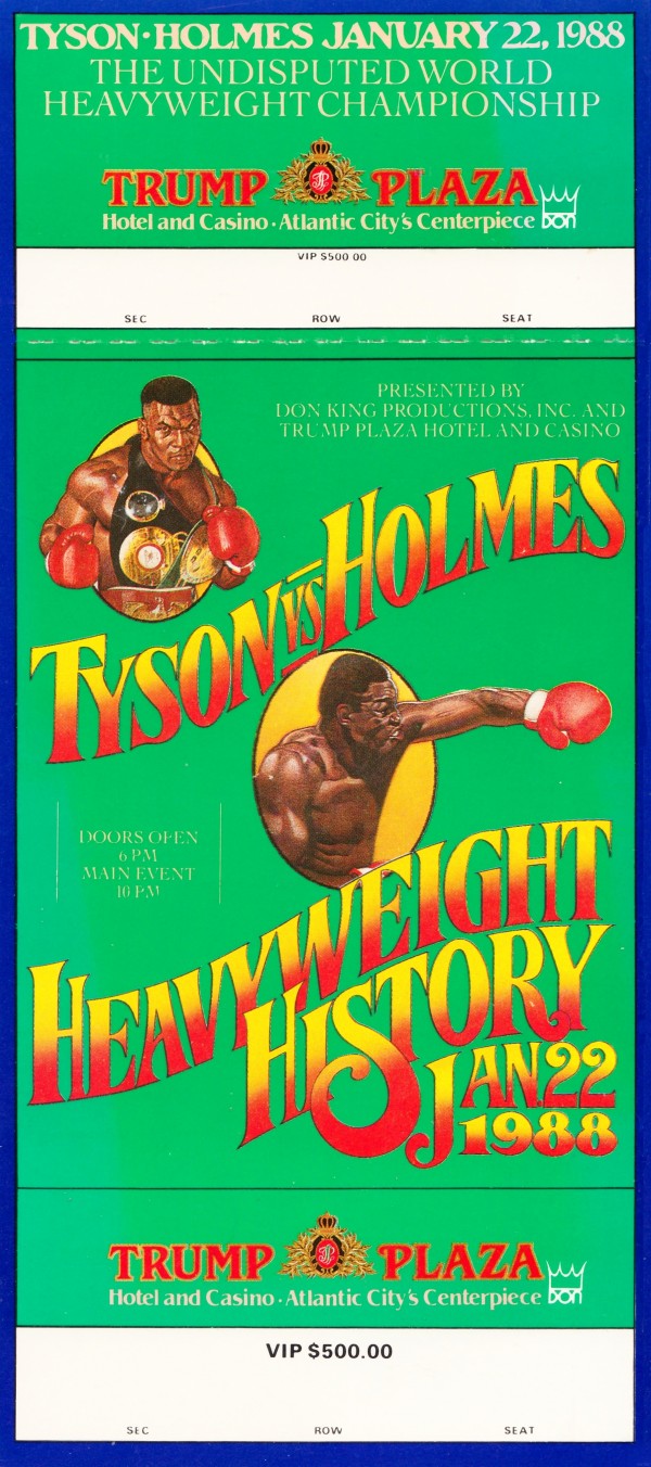 1988 Mike Tyson vs. Larry Holmes Heavyweight Boxing Ticket Trump