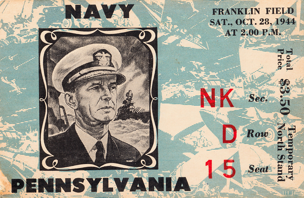 1944 Navy Midshipmen at Penn Quakers Print