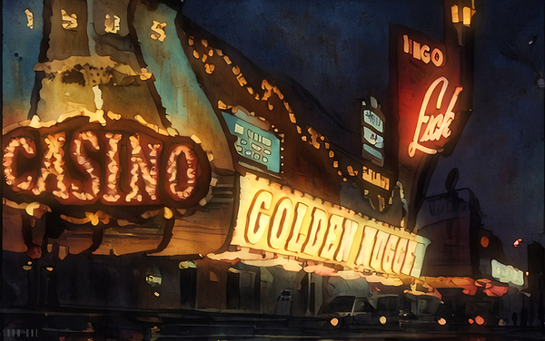 1970s golden nugget hotel art Print