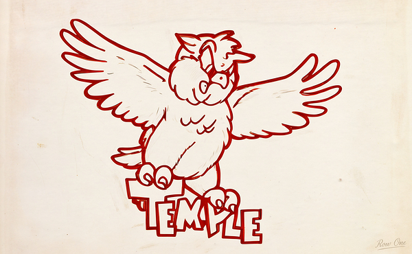 1970s Temple Owl Cartoon Art Print