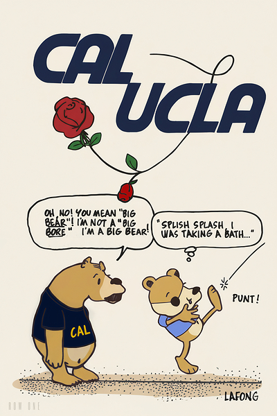 1969 Cal UCLA Cartoon Art Remix Print