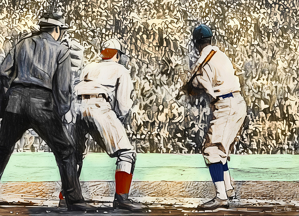 1924 Washington Senators World Series At Bat Print
