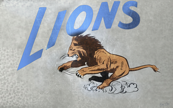 Detroit Lions Art from the 1950s Remixed by Row One Print