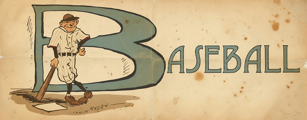 Early 1900s Baseball Player and Word Art Print