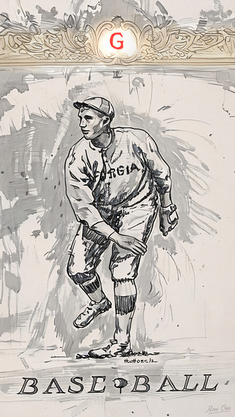 H.W. Hosch Georgia Bulldogs Baseball Art from Early 1900s Print