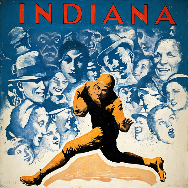 1930s Vintage Indiana Hoosiers Football Art Print