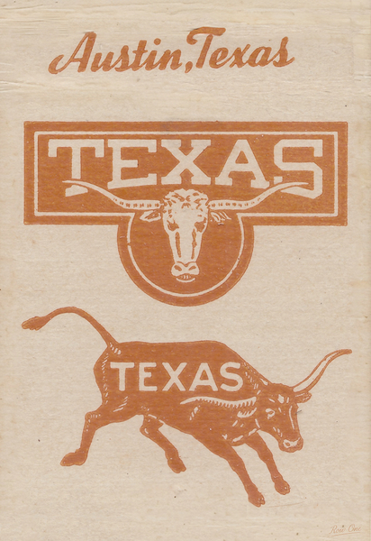 Vintage Austin Texas and Longhorn Art Print