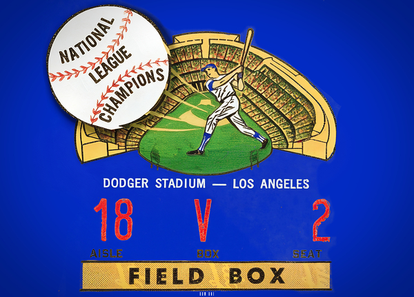 1967 LA Dodgers Ticket Stub Remix Art Print