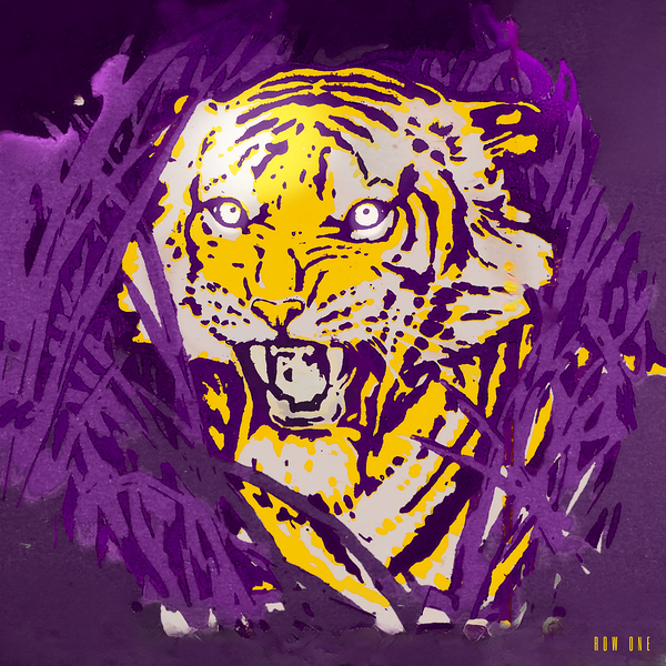 1950 LSU Tiger Art Remix Print