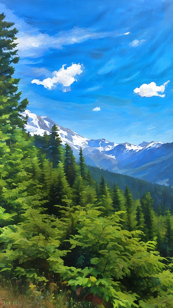 Sunny Summer Day in the Cascade Mountains Print