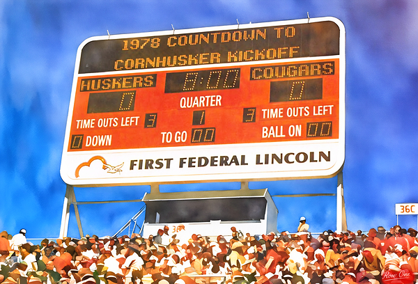 1977-78 Nebraska Cornhuskers Scoreboard Art Print